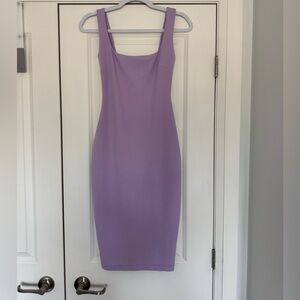 Nookie Purple Bodycon Midi Dress Square Neck Sleeveless